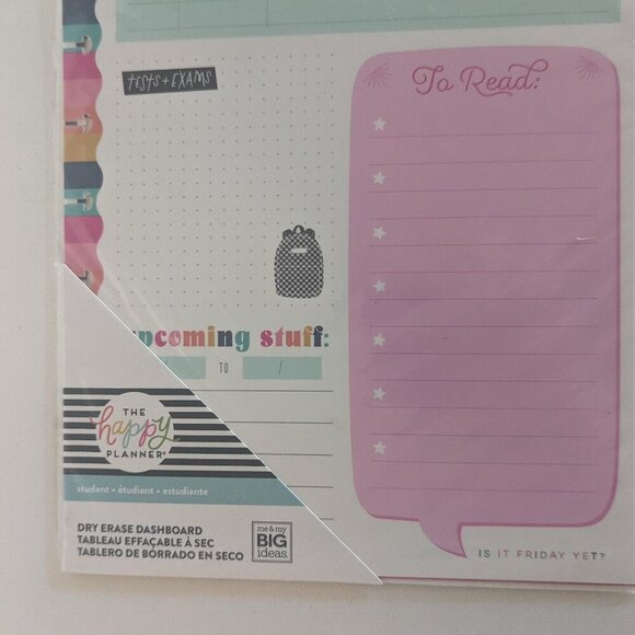 NWT Happy Planner 2 Dry Erase Dashboard 'Projects Assignments' Reusable Green - Picture 2 of 6